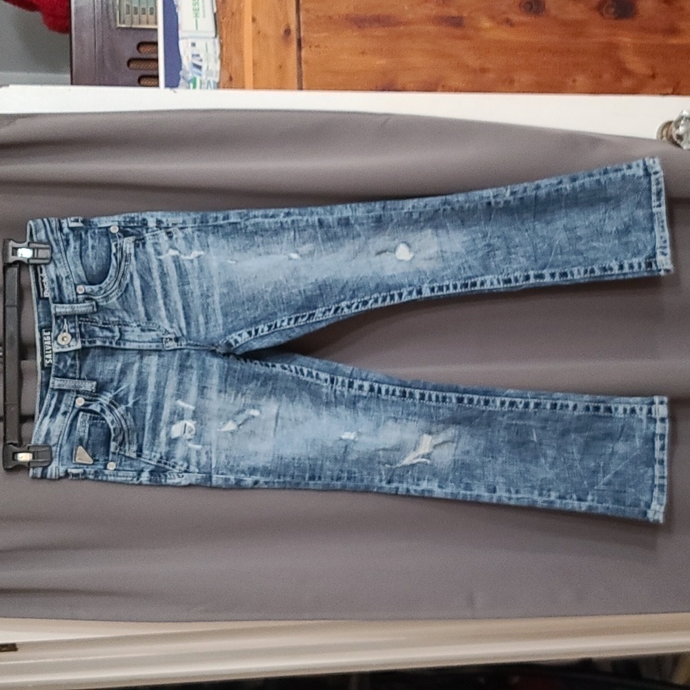 Salvage Supply Co./Buckle GIRLS Jeans Chaos Boot Youth Distressed Size 12 EUC